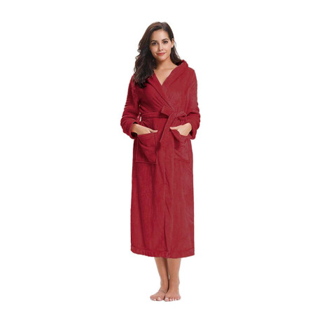 Bata de Cama Microfibra Home Class Talle P al XG Bordo