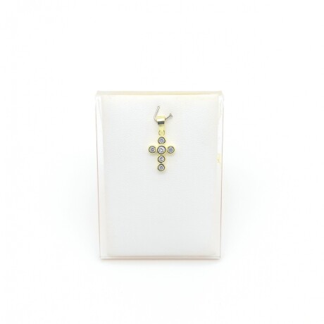 Cruz de plata 925 con baño de oro amarillo y circonias. Cruz de plata 925 con baño de oro amarillo y circonias.