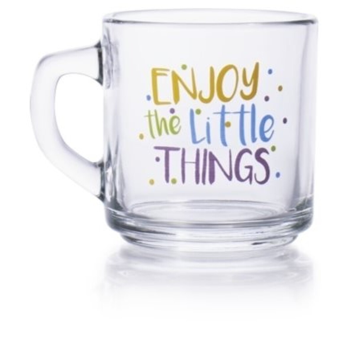 MUG VIDRIO 320ML "ENJOY THE LITTLE THINGS" CRISA 