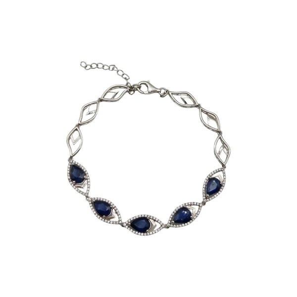Pulsera lagrima-Plata 925-Piedra zirconia y zafiro-PU3015 conpiedra