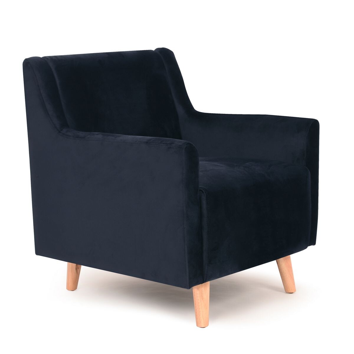 Butaca Sillon Poltrona Durham Tejido Patas Madera - AZUL 