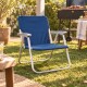 Silla Playa Plegable Portátil Con Correa Reforzada AZUL