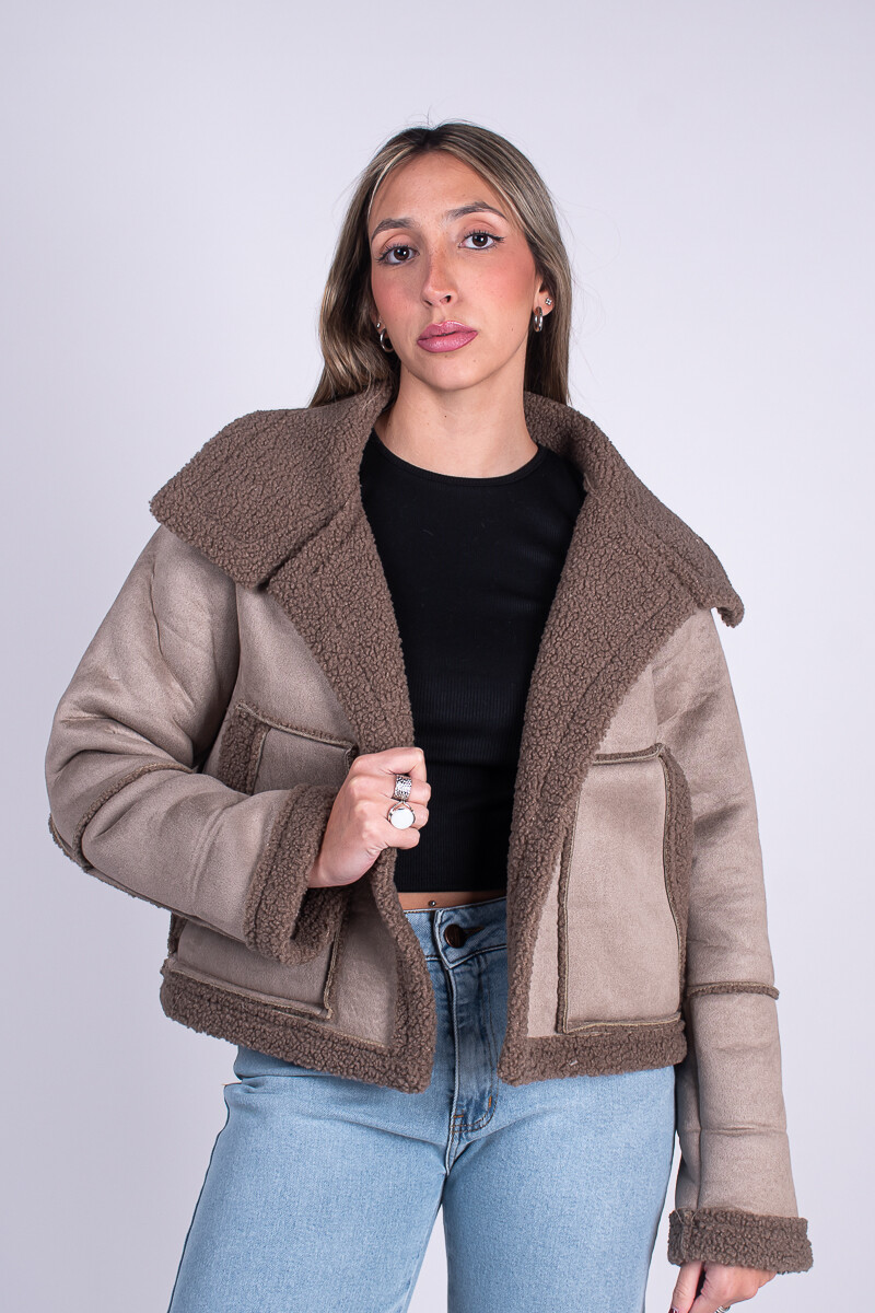 Campera corderito Marron