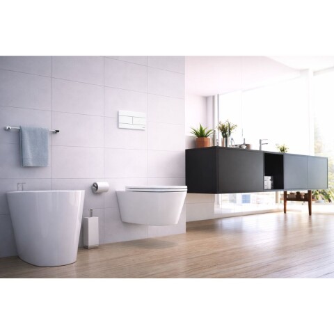 Placa pulsadora Oli Slim blanca mate cisterna embutir Placa Pulsadora Oli Slim Blanca Mate Cisterna Embutir