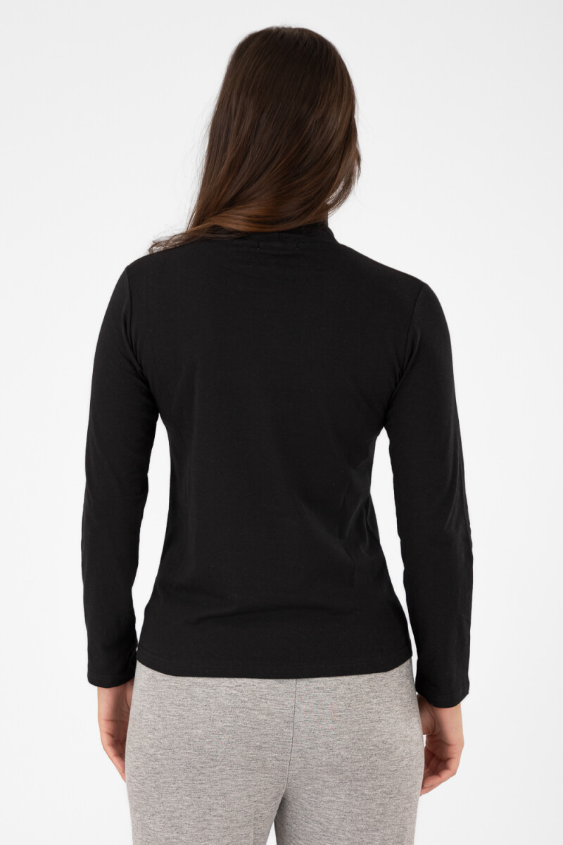 Polera algodón elastano Negro