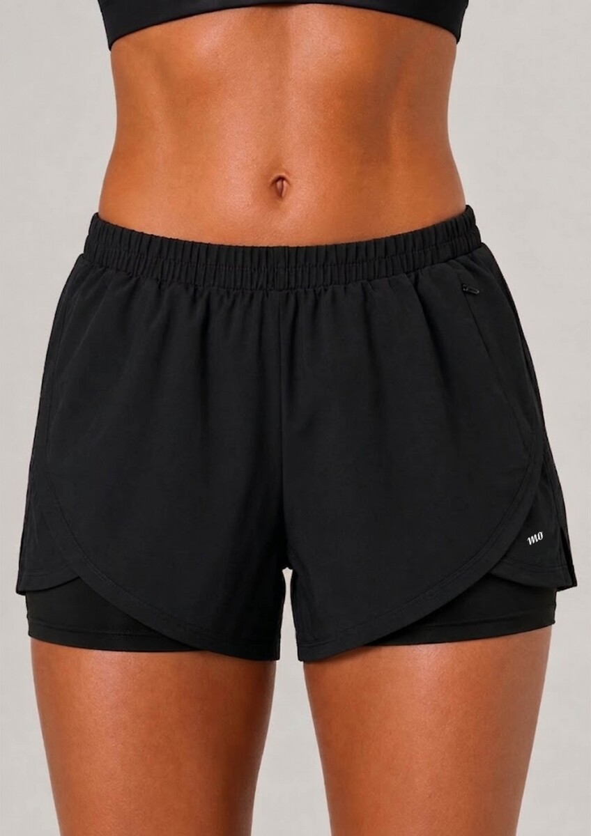 Short Fitness con Calza - Negro 