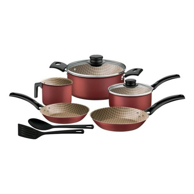 Batería de cocina Tramontina Turim Rojo 9 piezas Batería de cocina Tramontina Turim Rojo 9 piezas
