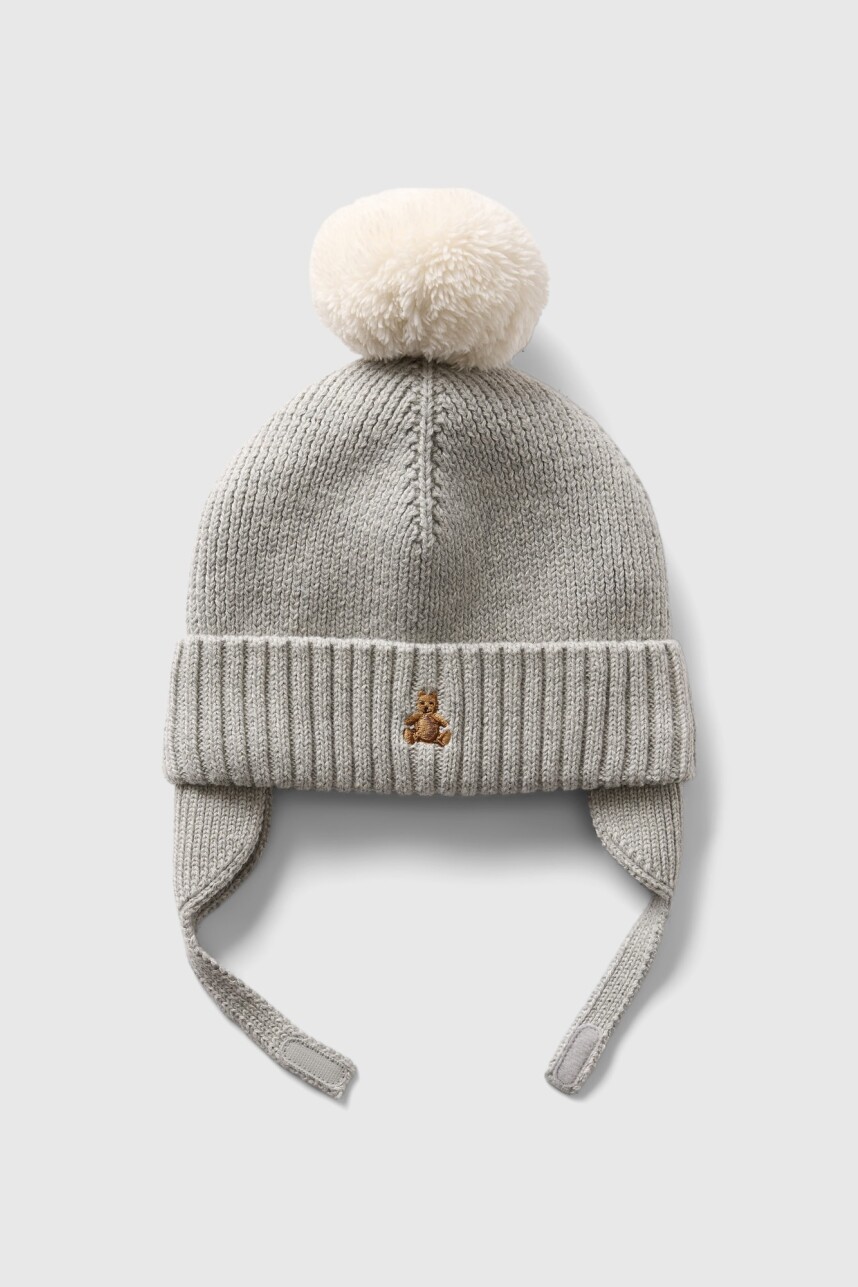 Gorro Con Corderito Bebé Light Heather Grey B08