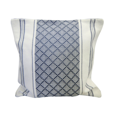 Almohadón Blanco con Bordado Home Class 42x42 cm AZUL