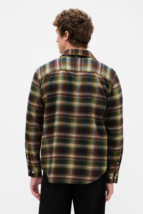 Camisa Flannel Hombre Sp Black Shadow Plaid