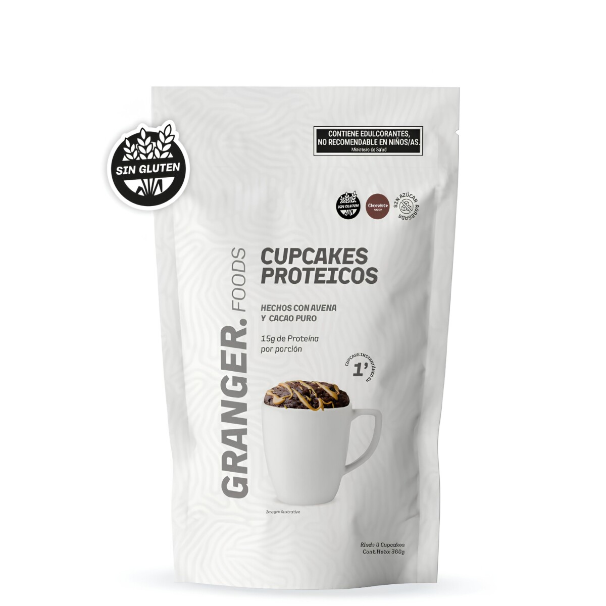 Cupcakes Proteicos Premezcla Sabor Chocolate GRANGER. 360g 