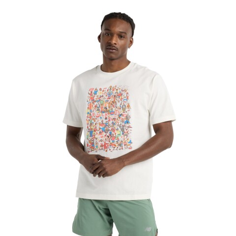 Remera New Balance de Hombre -Athletics Relaxed- MT51913SST WHITE