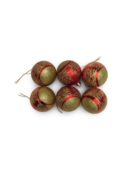 ESFERA DECORADA C/ GLITTER 6CM X 6 UNID.  ROJO ESFERA DECORADA C/ GLITTER 6CM X 6 UNID.  ROJO