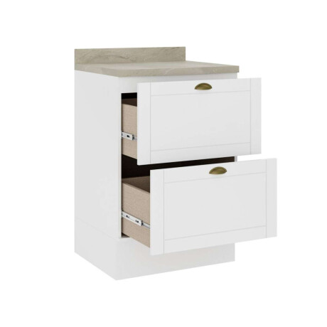 Bajo Mesada Americana con cajones 60cm Blanco