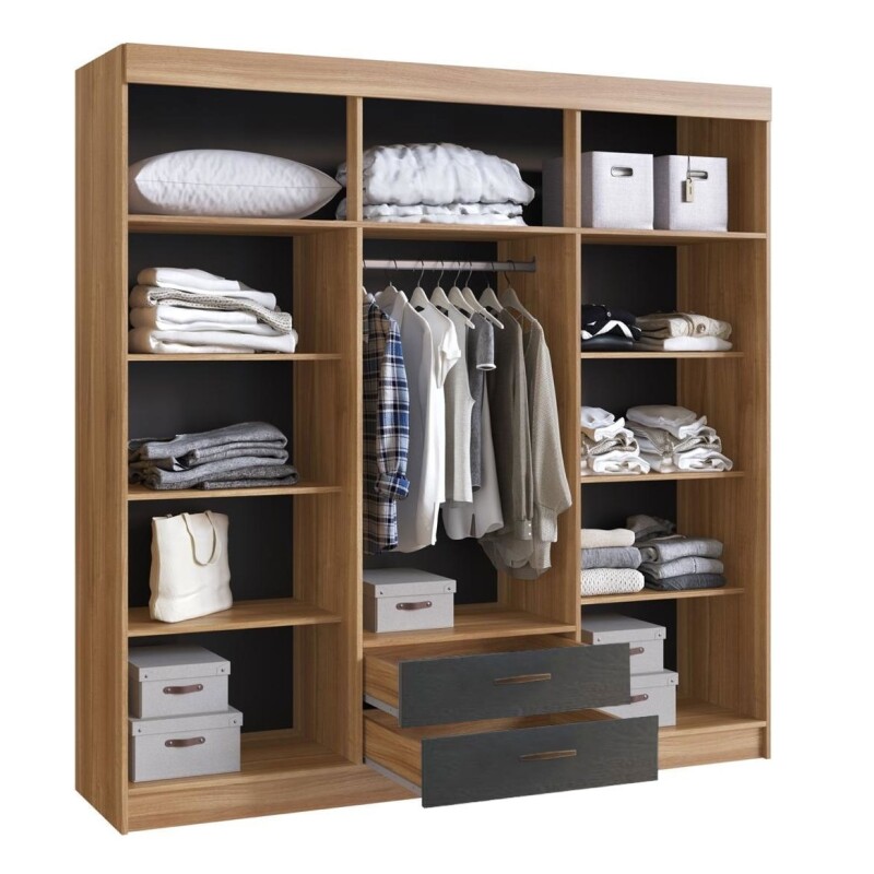 Ropero Artecas Mdp 6 Puertas 2 Cajones Y 12 Estantes Nogal/Grafito Ropero Artecas Mdp 6 Puertas 2 Cajones Y 12 Estantes Nogal/grafito