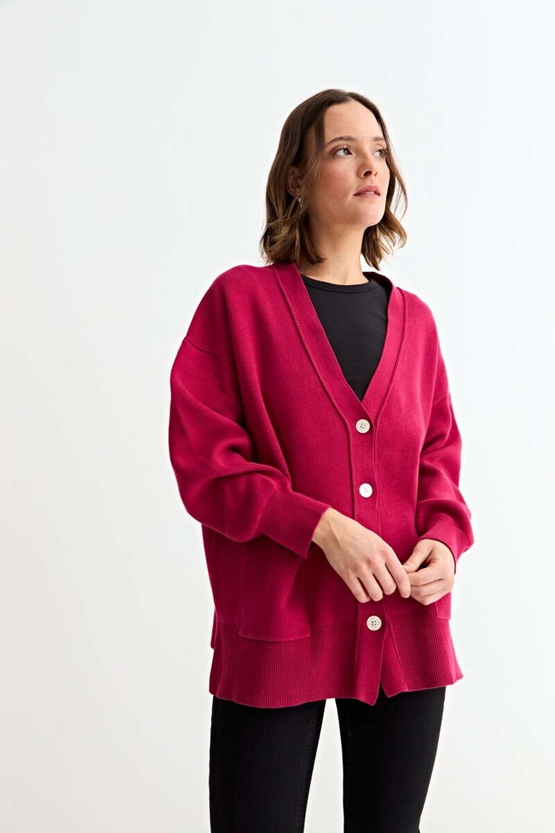 Cardigan oversized FUCSIA