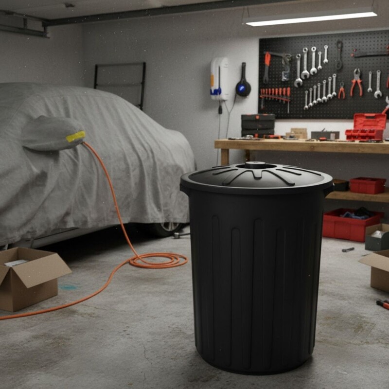 Tarro de residuos plástico 65 lts NEGRO