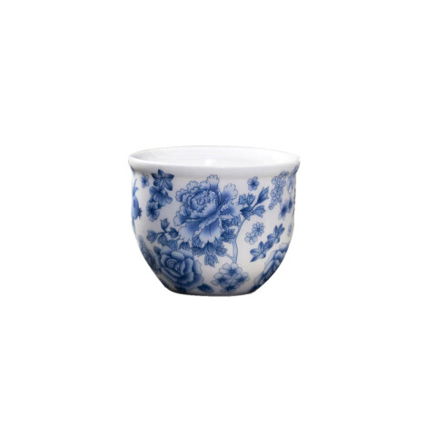 Taza flores azules sin asa 4.2x5.5cm Taza Flores Azules Sin Asa 4.2x5.5cm