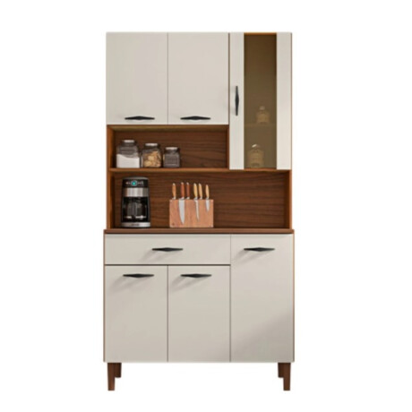 Cocina Golden 6 Puertas 1 Cajón Color Nogueira Off White Cocina Golden 6 Puertas 1 Cajón Color Nogueira Off White