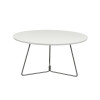 MESA DE CENTRO REDONDA - MADERA BLANCA Y PIE EN METAL GRAFITO - 70cms MESA DE CENTRO REDONDA - MADERA BLANCA Y PIE EN METAL GRAFITO - 70cms