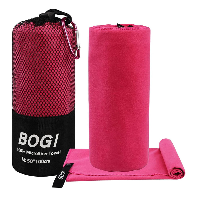 Toalla Microfibra Baño Secado Rapido Natacion Rosa