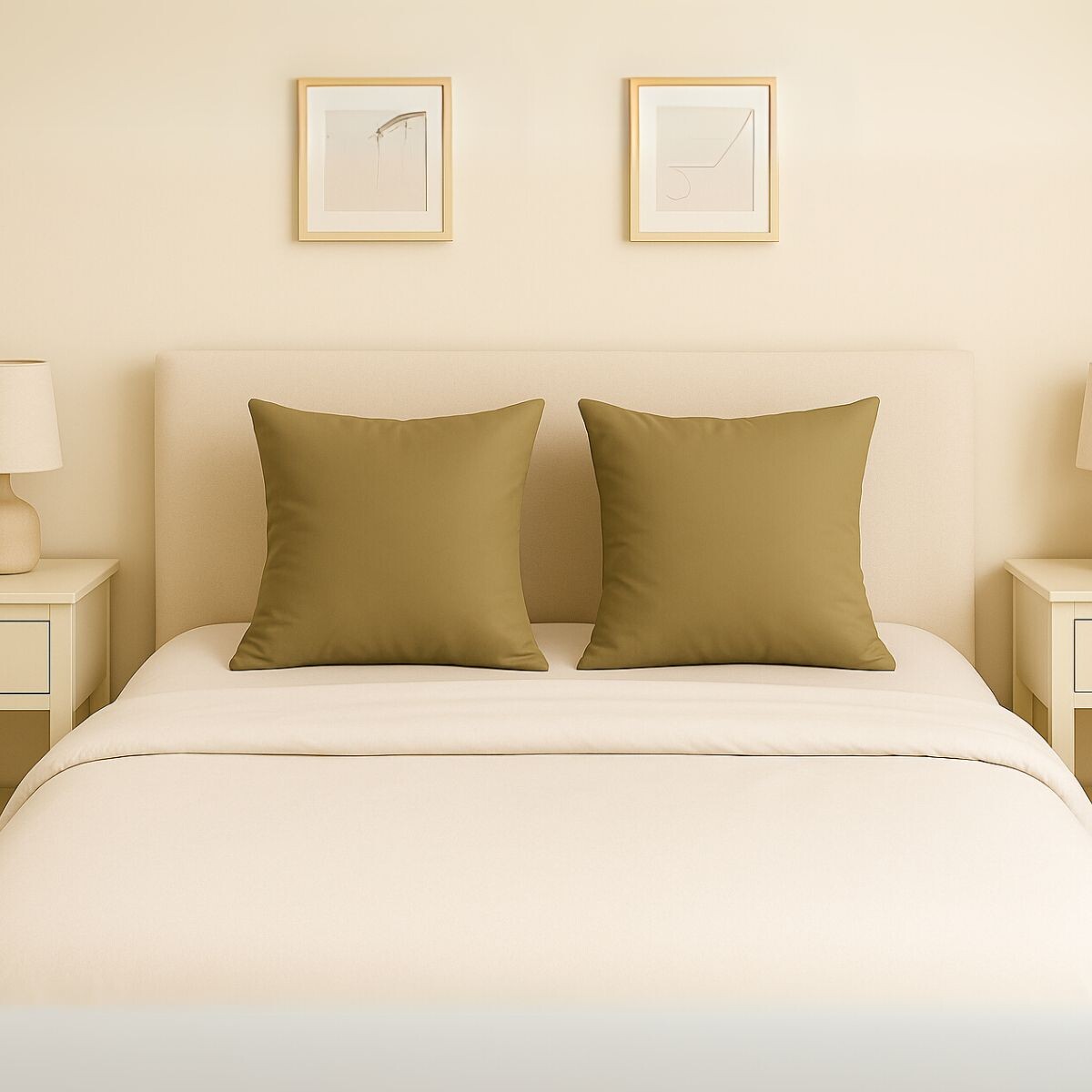 Set x2 funda de almohadones lisa 43 x 43 cm - MARRON 