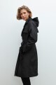 Trench impermeable con capucha desmontable negro