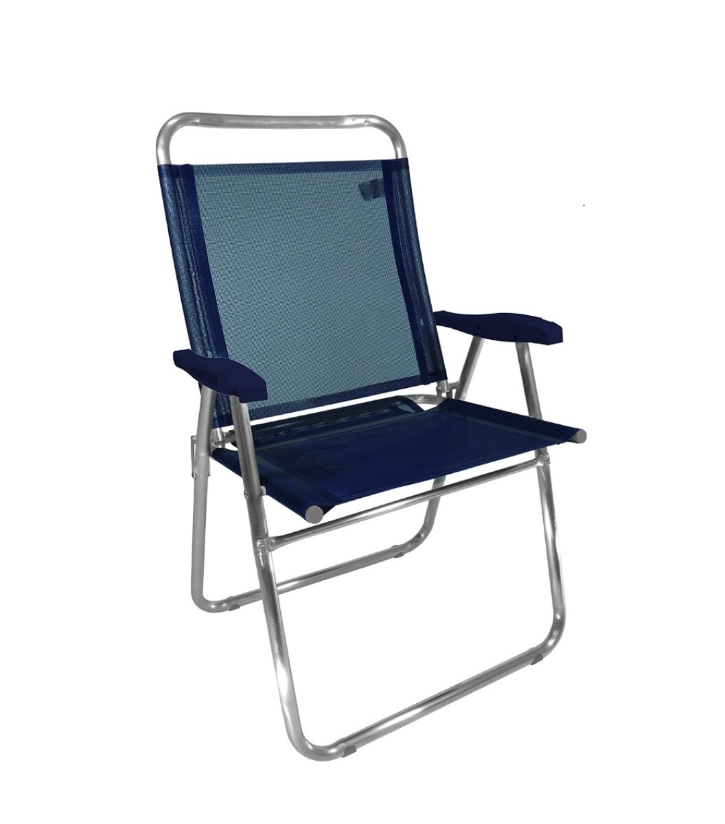 Sillón En Aluminio Nuevo King más Ancho Super Resistente 140 kg - AZUL MARINO 