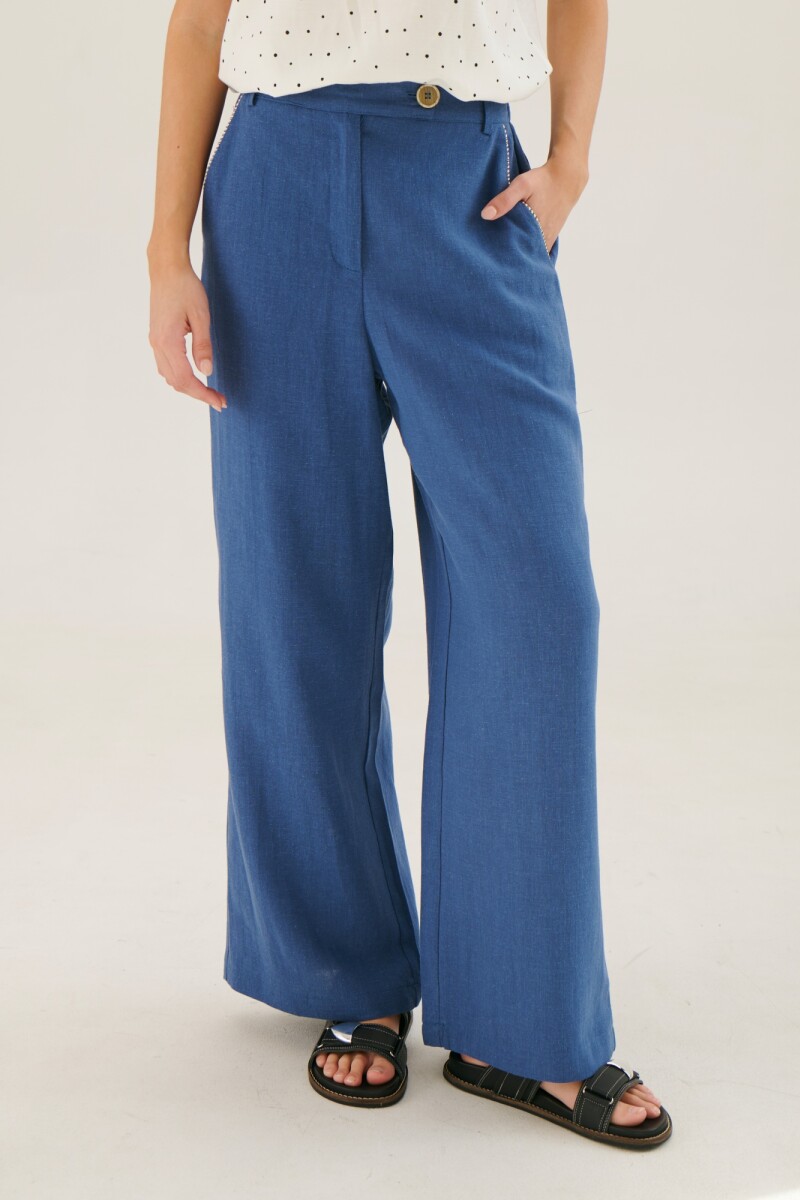 PANTALON LINO LAIA AZUL
