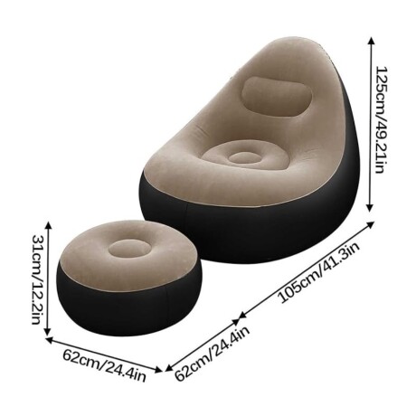 Sillón Puf Inflable Con Posa Pies 100Kg Varios Colores MORADO