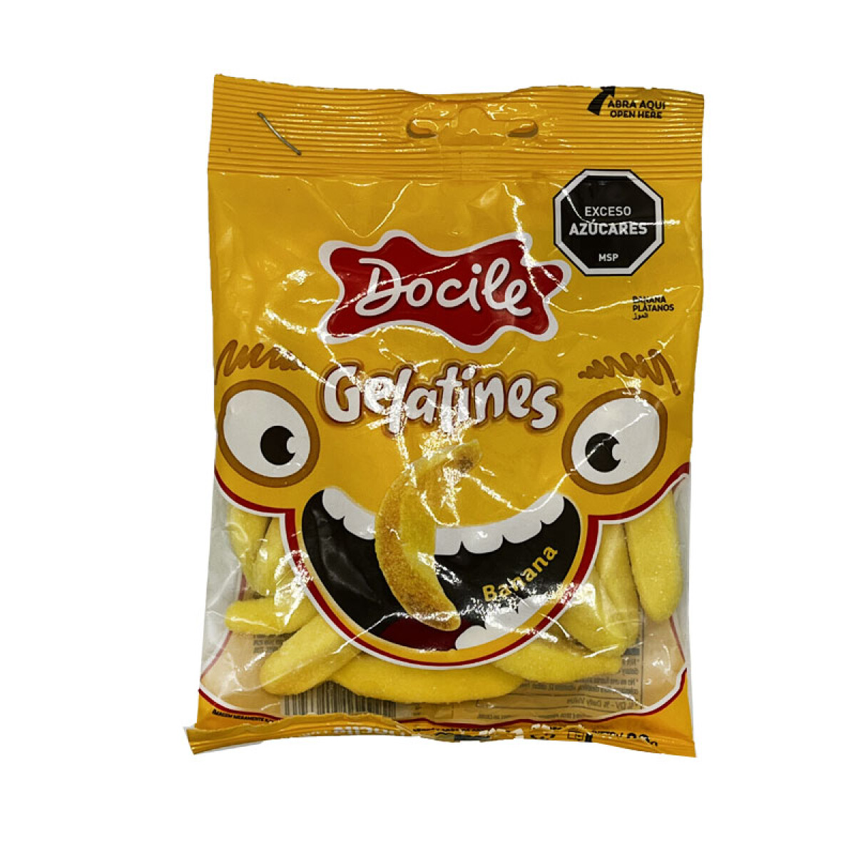 Gomitas DOCILE Gelatinas 70Grs-80Grs - GOMITAS DOCILE GELATINAS 80GRS BANANA 