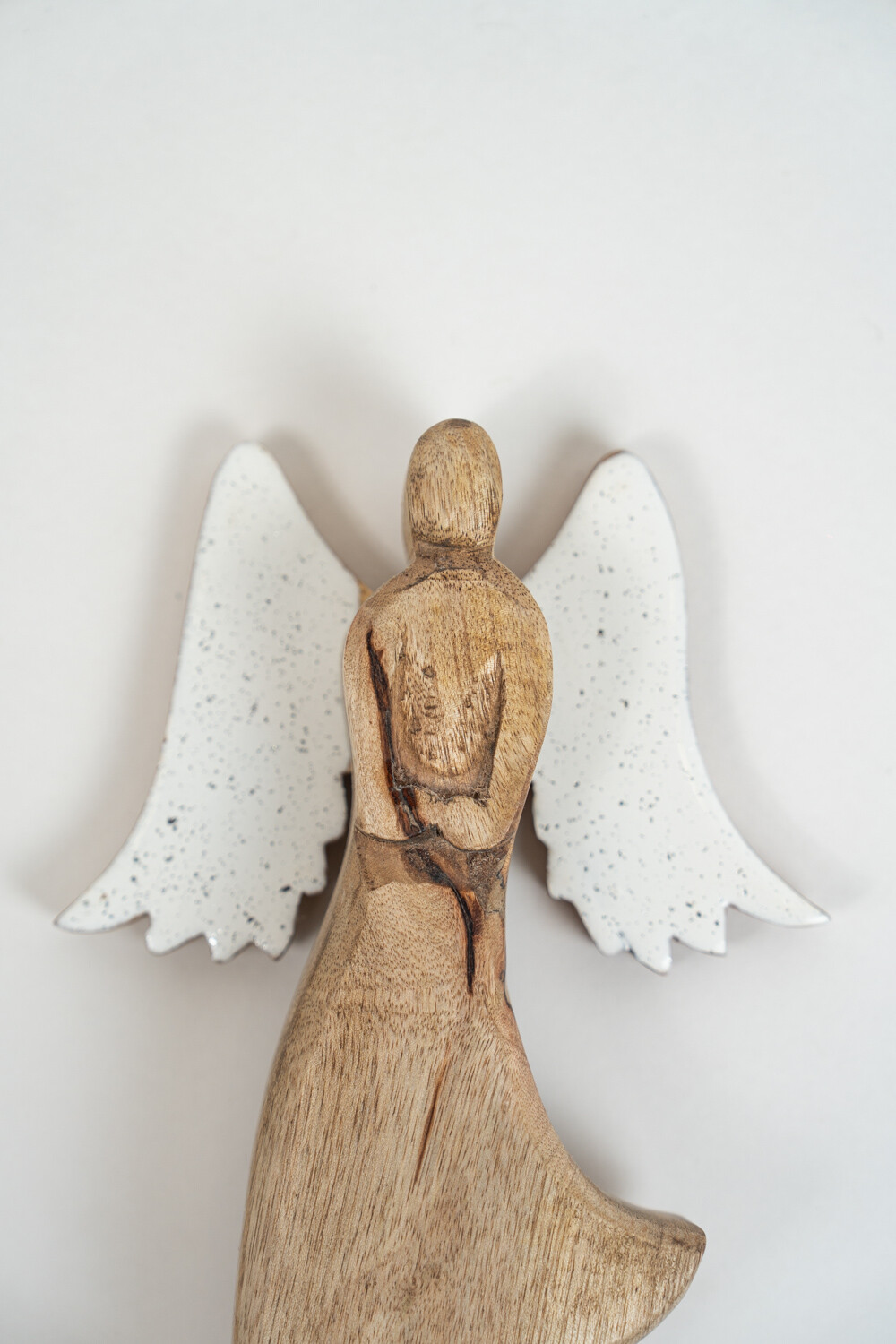 Deco Navidad ángel De Madera Con Base Color Unico