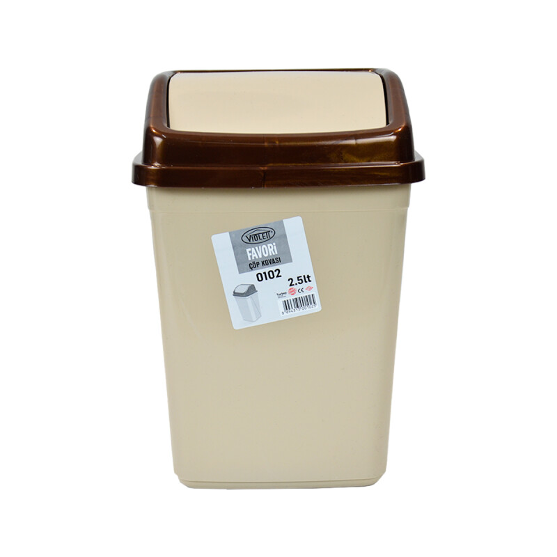 Tarro de residuos 2,5L con tapa vaivén BEIGE