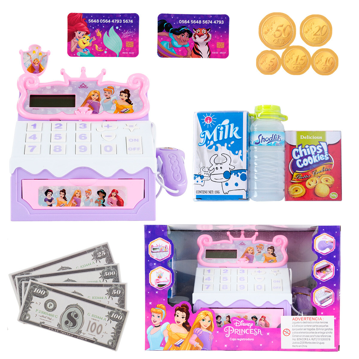 Caja registradora Princesas con accesorios 