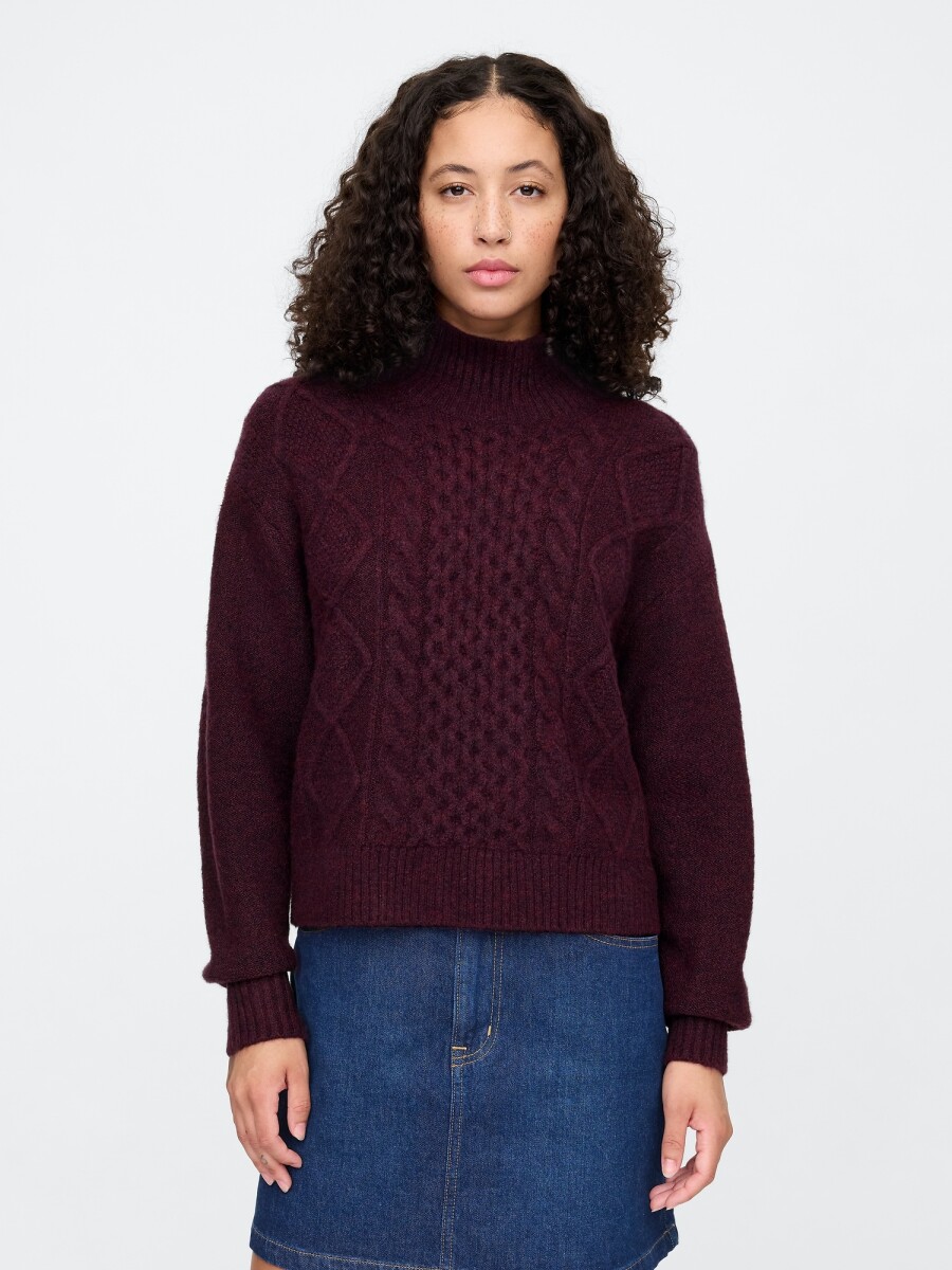 Buzo Polera Ochos Mujer - Burgundy 509 