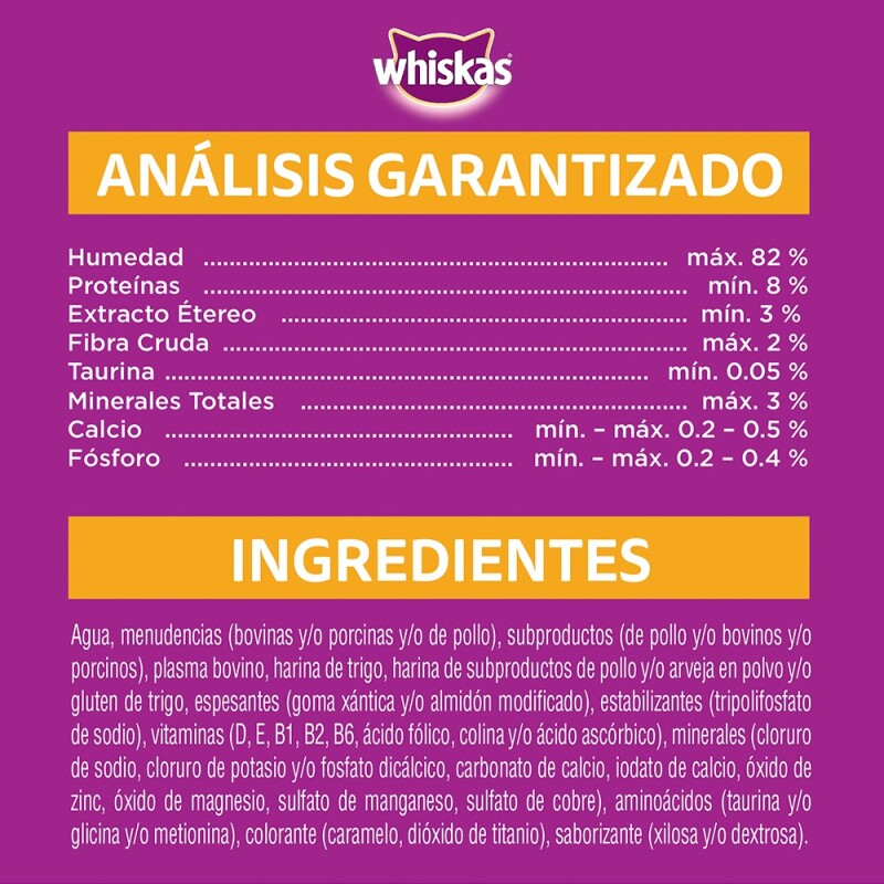 WHISKAS EN SALSA POLLO ALIMENTO HUMEDO 85 GR