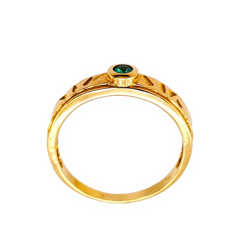 Anillo Solitario-Oro Bajo-Piedra Esmeralda-AN8147 conpiedra