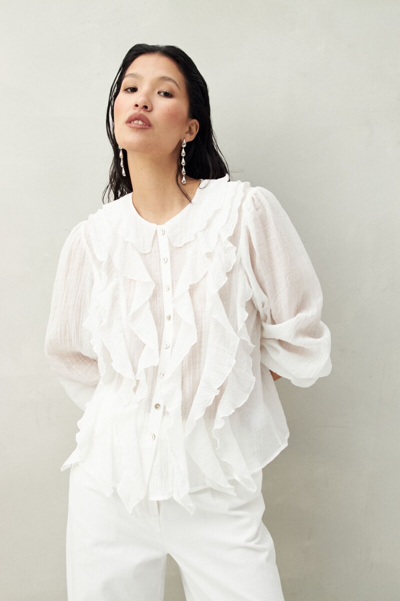 CAMISA FLORICA Blanco