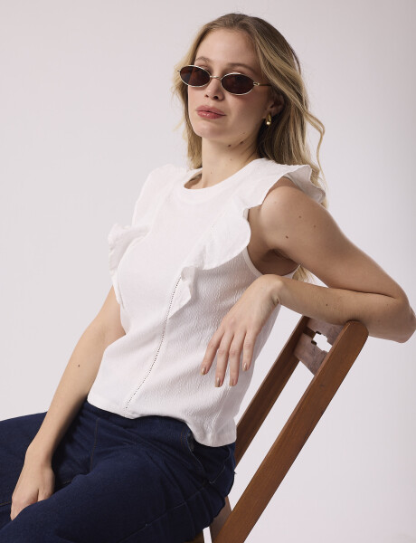 Musculosa volados plumetí blanco