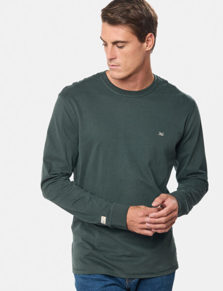 REMERA LISA DE ALGODÓN Verde Oscuro