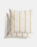 Set Lidala de 2 almohadones 100% algodón jacquard rayas mostaza 50 x 50 cm Set Lidala de 2 almohadones 100% algodón jacquard rayas mostaza 50 x 50 cm