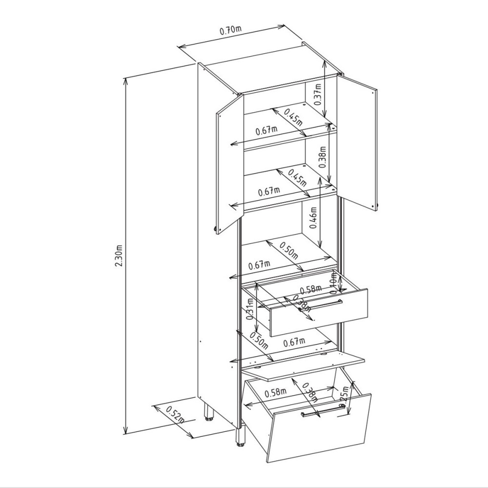 MUEBLE TORRE MODELO ATENA PARA 1 MICROONDAS Mueble Torre Modelo Atena Para 1 Microondas