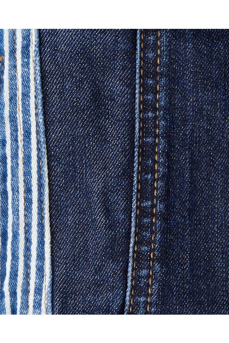 Campera jean con cuello sherpa Sin color