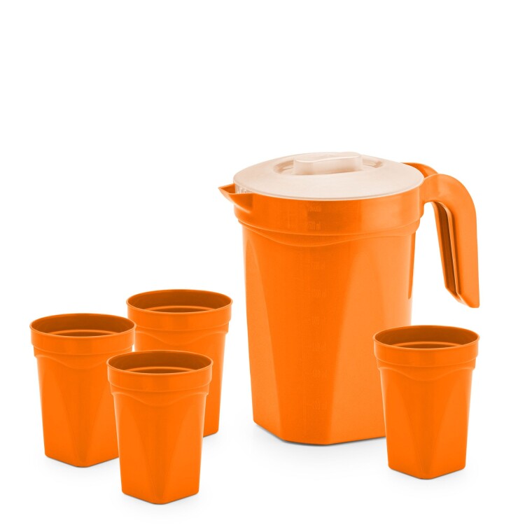 JARRA CON 4 VASOS COLOR MULTICOLOR