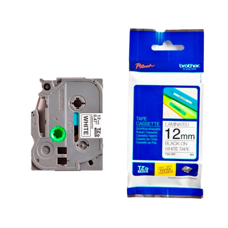 Cinta para Rotuladora Brother TZe-FX231 12mm NegroBlanco Cinta para Rotuladora Brother TZe-FX231 12mm NegroBlanco