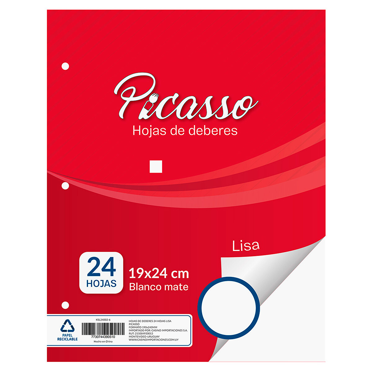 Hojas de deberes x24 Picasso Lisa 