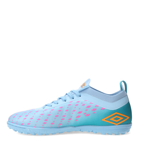 Championes de Hombre Umbro Fútbol 5 Limit TF Celeste - Rosado - Anaranjado
