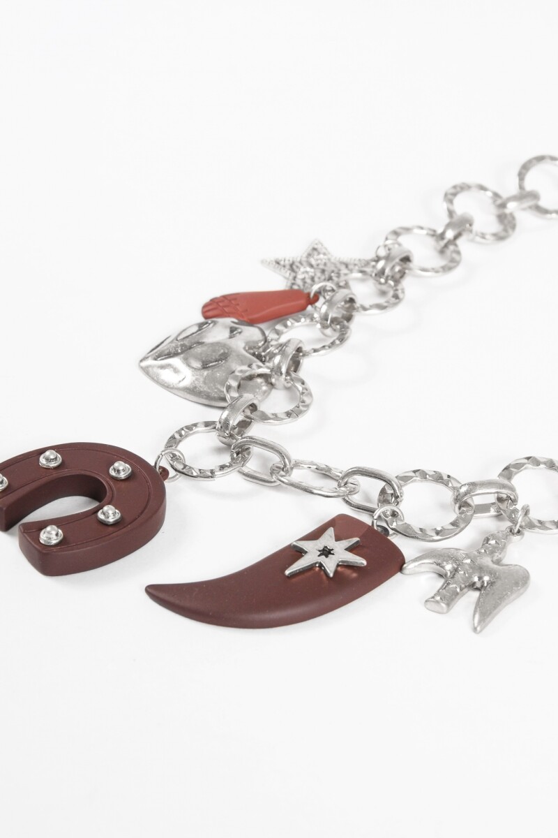 Collar cadena charrua plateado