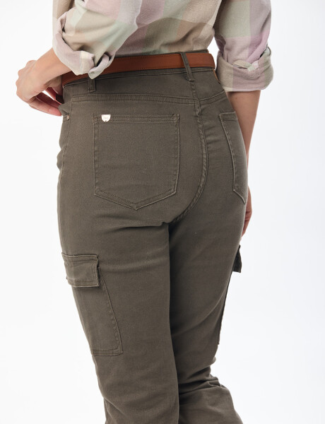 PANTALÓN CARGO SKINNY Verde