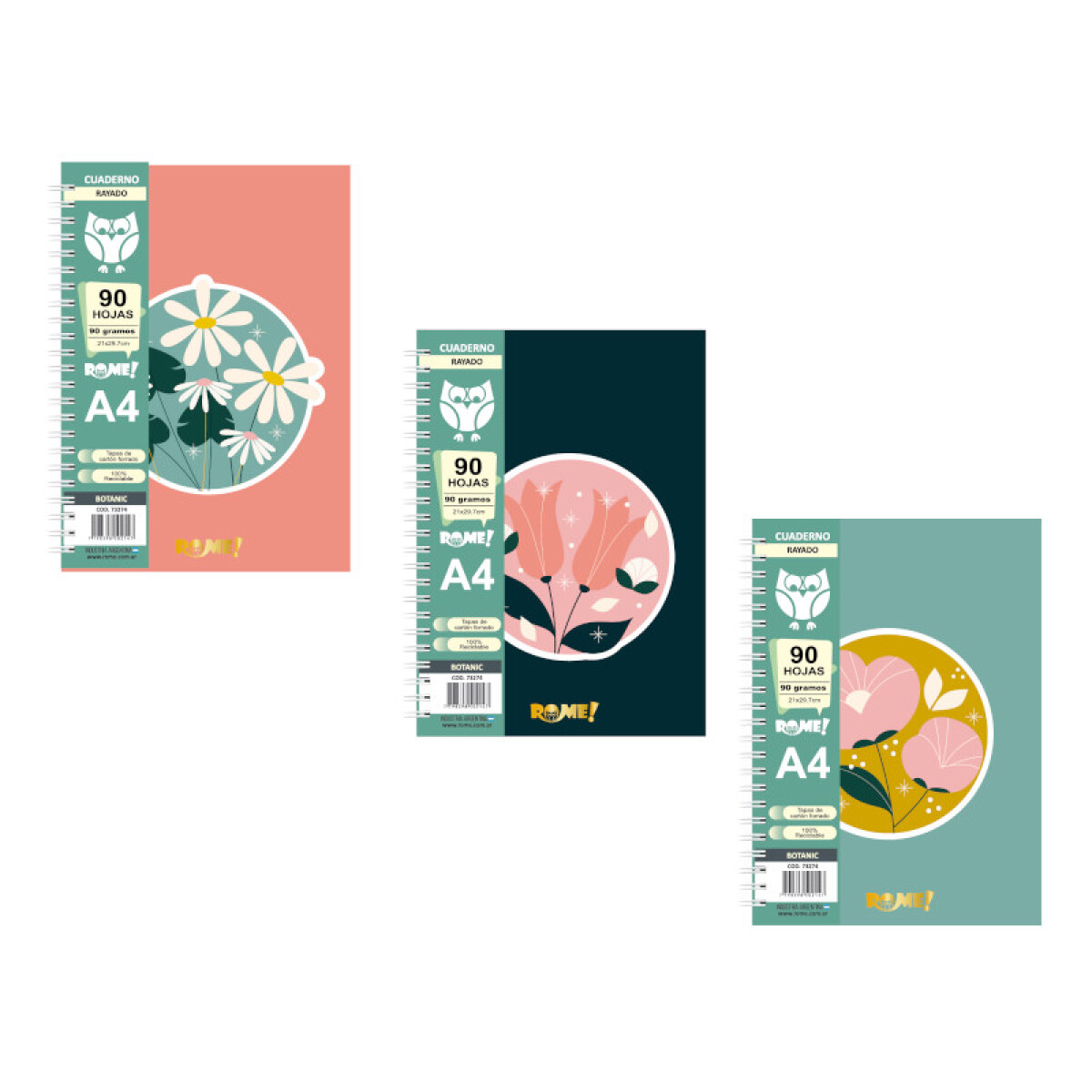Cuadernola rayada 90 hojas Tapa Dura - Botanic 